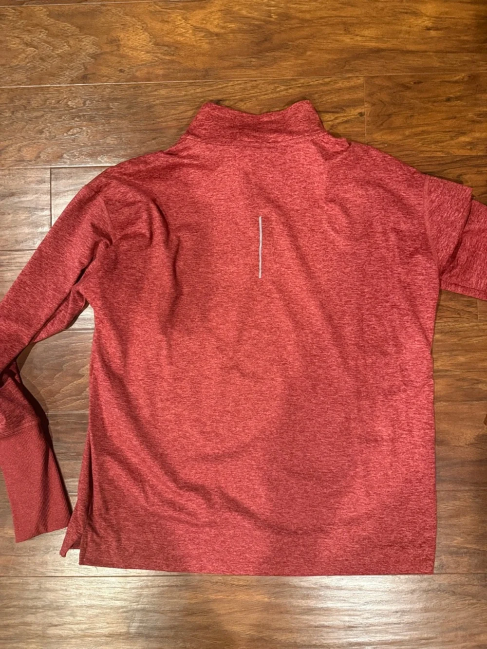 Nike Heathered Red Quarter-Zip Top with White Swoosh- large NWOT